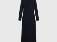 Облегающее вязаное платье, Черный