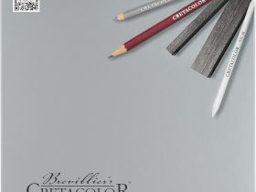 Набор художественный Cretacolor "SILVER BOX" в деревянной коробке окрашенной в серебряный цвет