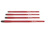 Кисть соболь-микс №12 плоская Roubloff "Aqua" ручка короткая красная, покрытие обоймы soft-touch