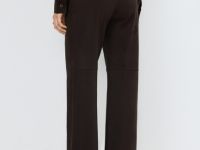 Прямые брюки из искусственной замши, Коричневый