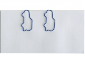 Скрепки фигурные Глобус машинка L40 мм, 12 шт., пластик. коробка, европодвес синяя