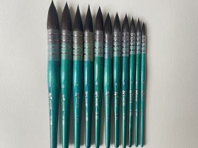 Кисть белка премиум 5 Art Secret, французское крепление, голубая коротка ручка, 18SRQ