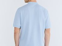 Поло с воротником-стойкой, Голубой
