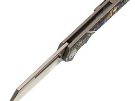Складной нож Pioneer XD062, сталь D2, рукоять титан, гравировка