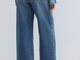 Широкие джинсы с ремнём, Синий