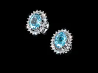 Пусеты из белого золота с топазами э4771пс04220417