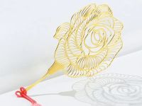 Закладка для книг с кисточкой "Императорская роза" (латунь, нейлон)