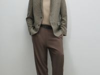 Однобортный пиджак из смесовой шерсти, Коричневый