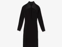 Женское облегающее длинное платье Lacoste на молнии с длинным рукавом