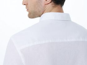 Рубашка из смесового льна, Белый