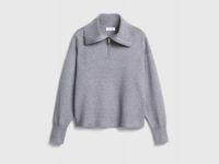 Джемпер с воротником на молнии для девочек, Серый