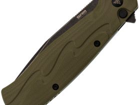 Складной нож SRM 221X-GP blackwash сталь 14C28N, рукоять OD Green G10