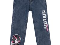 Брюки текстильные джинсовые утепленные флисом для девочек