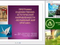 Вебинар "Программа художественно-эстетической направленности «Волшебный мир оригами»"