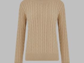 Джемпер прямого кроя из хлопка с косами