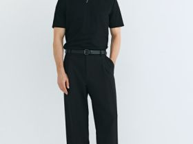 Поло из шелковистого пике, Черный