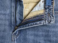 Утеплённые широкие джинсы с эффектом стирки для девочек, Синий