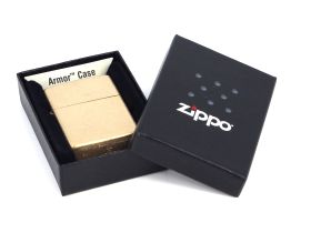 Зажигалка ZIPPO Armor, с корпусом, усиленным по технологии  Armor™, золотистый, матовая, 36х12x56 мм