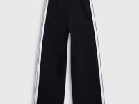 Широкие трикотажные брюки для девочек, Черный