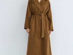 Тренч из искусственной замши, Желтый