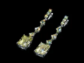 Серьги из серебра с празиолитами э0628сг11250359