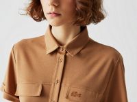Женское платье Lacoste с коротким рукавом и воротником-рубашкой