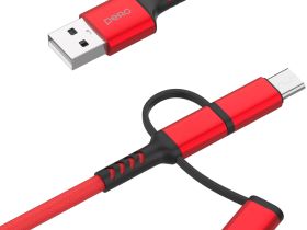 Кабель Pero DC-06 Universal USB / USB-C / Apple Lightning / microUSB 1 м Красный