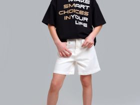 Шорты текстильные джинсовые для девочек