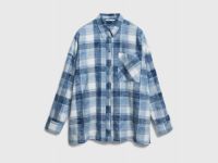 Фланелевая рубашка в клетку, Голубой