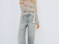 Джемпер с коротким рукавом, Бежевый