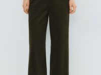 Прямые брюки из вельвета, Зеленый