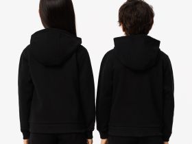 Детская флисовая толстовка Lacoste на молнии с капюшоном