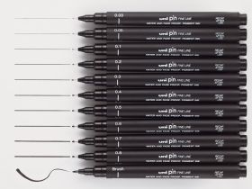 Линер UNI PIN05-200 (S) 0,5 мм, черный