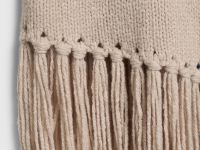 Асимметричный вязаный топ с бахромой, Бежевый