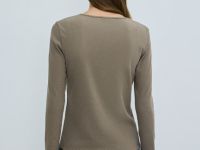 Лонгслив с пуговицами, Бежевый