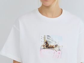 Футболка оверсайз с принтом, Белый