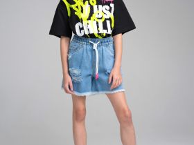 Шорты текстильные джинсовые для девочек