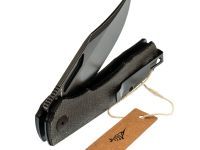 Складной нож Petrified Fish Victor Black, сталь K110, рукоять микарта