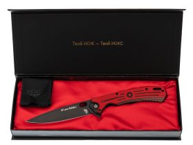 Складной нож НОКС Майор 80 Лет Победы, сталь VG10, рукоять G10, красный