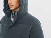 Утеплённая куртка с капюшоном из фактурной ткани, Серый