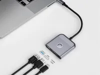 Адаптер Wiwu Travel 3 в 1 Type-C на USB 3.0/PD/HDMI (Wi-HB8002) (Grey)