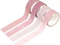 Набор клейких декоративных лент MESHU "Pink waves", 4шт