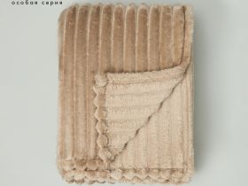 Плед Soft strip, серо-бежевый