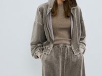 Толстовка из бархата, Бежевый