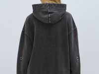 Худи оверсайз с люверсами, Серый