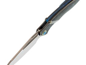 Складной нож Rike RK1902, сталь M390, рукоять титан/карбон, синий, премиальный флиппер