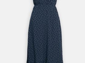 Сарафан миди приталенного силуэта с принтом в горошек