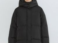 Пуховик с натуральным утеплителем, Черный