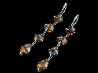 Серьги из серебра с раухтопазами и топазами э0626сг01260370