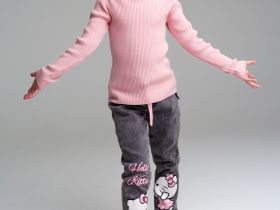 Брюки текстильные джинсовые утепленные флисом для девочек